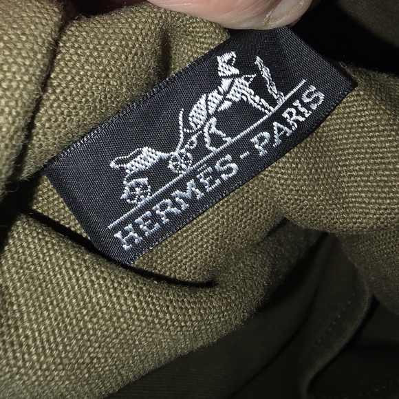 Hermes Tan and Blue Canvas Tote Bag - Picture 7 of 7